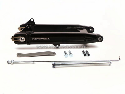 Achterbrug aluminium, dik, Kepspeed, +2cm, zwart, past op SS50, CD50, C50