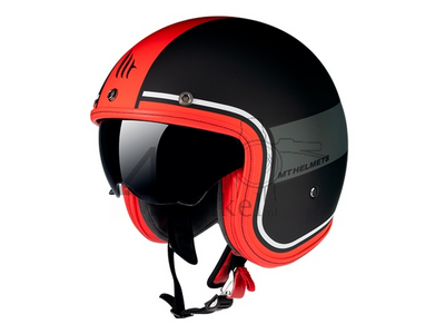 Helm MT, Le Mans Speed, zwart / grijs / rood , Maten S t/m XL
