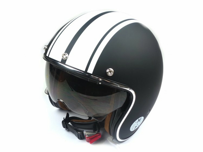 Helm MT, Le Mans Speed, Mat zwart / wit, Maten S t/m XL