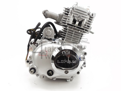 Motorblok,  50cc, handkoppeling, Lifan, (Mash) 4-bak, staande cilinder, met startmotor, zilver