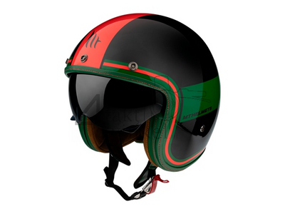 Helm MT, Le Mans Speed, zwart / groen/ rood , Maten S t/m XXL
