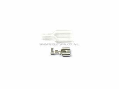 Stekker Japans schuifje 6,3mm, vrouw + hulsje, per 10