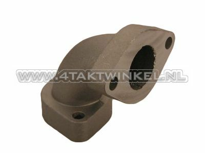 Spruitstuk 22mm, schuin naar links, o.a. Monkey, brede flens, brede flens
