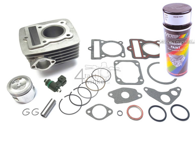 Cilinderset, met zuiger & pakking 70cc, Mash Euro 5, met injector, inclusief spuitbus zwart