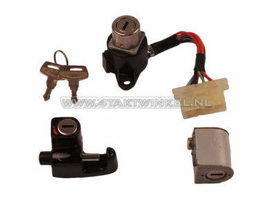 Contactslot set, C50 K1, stuurslot + helmslot, origineel Honda
